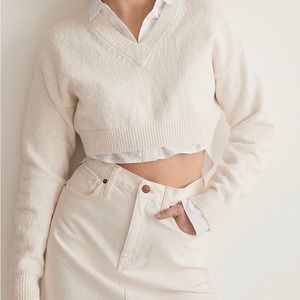 Madewell Supercrop Pullover Sweater- Ivory